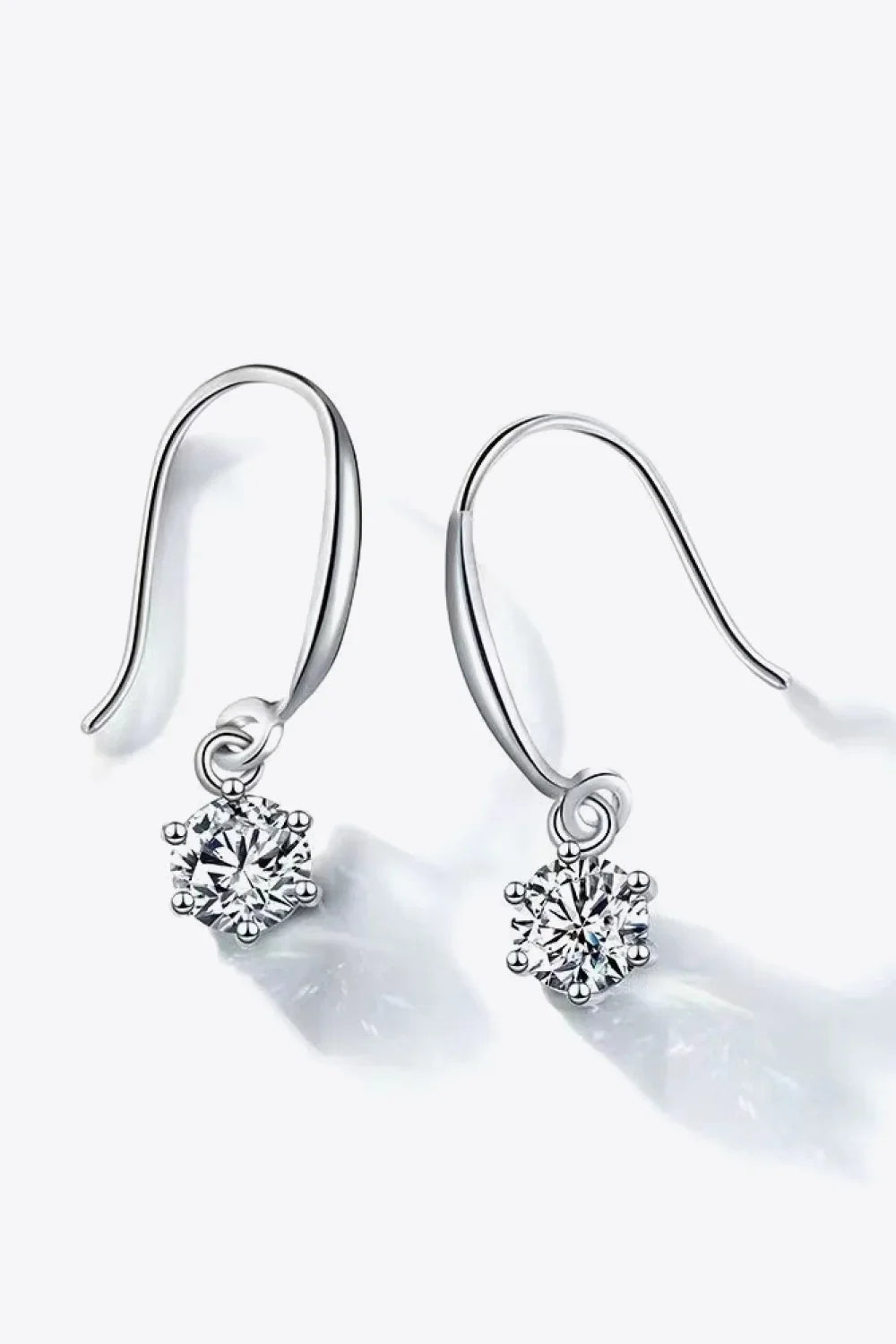 2 Carat Moissanite Drop Earrings Minimalist Six Prong - Southern Shores Clothing