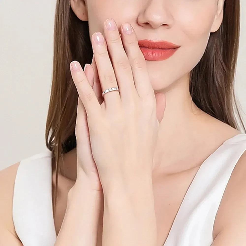 Sterling Silver Inlaid Moissanite Ring With 18K Gold Plating - Southern Shores Clothing