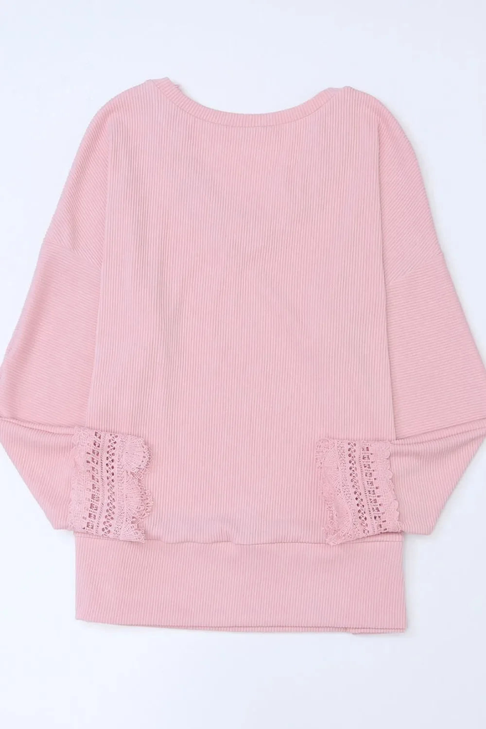 Lace Detail V-Neck Long Sleeve T-Shirt Top - Southern Shores Clothing