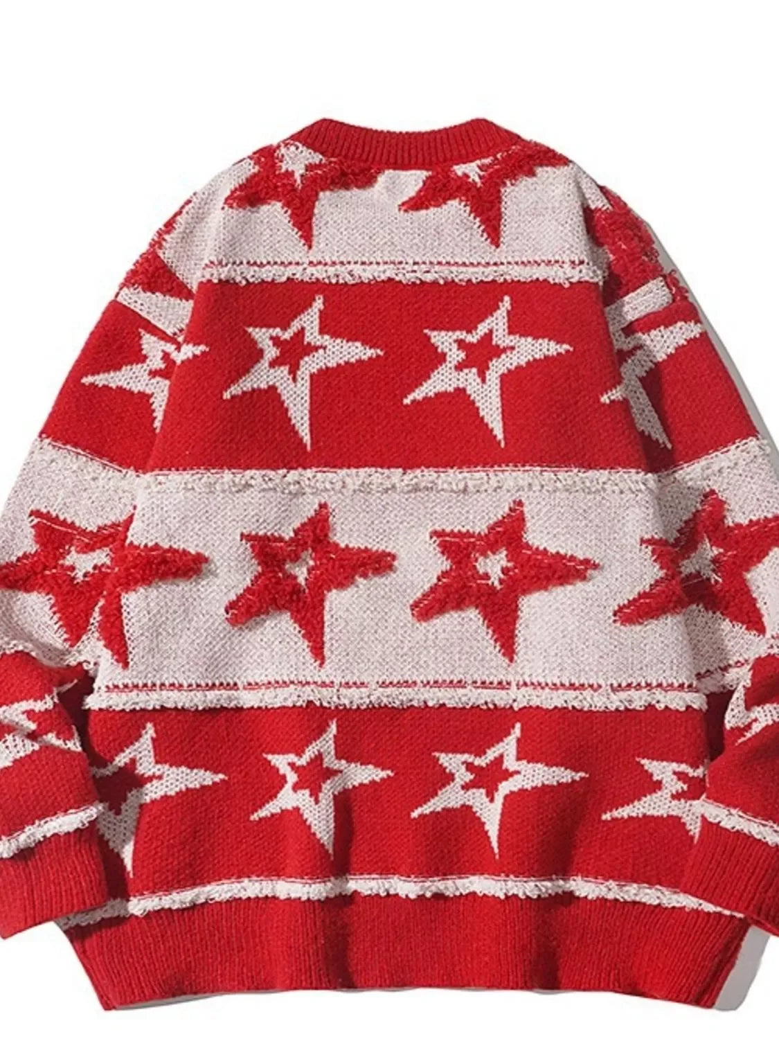 Coastal Star Pattern Ribbed Knitted Sweater - Southern Shores Clothing