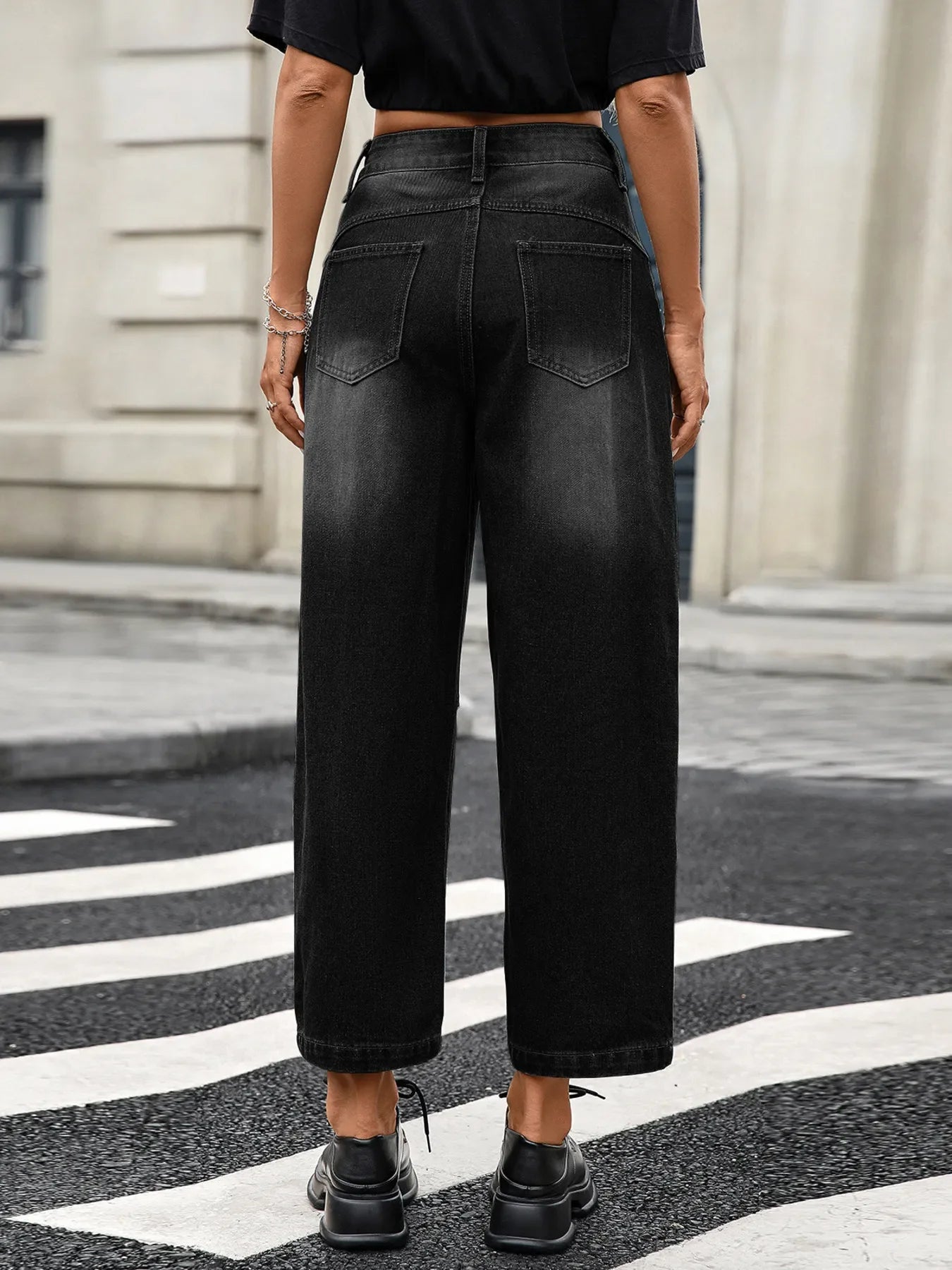 Coastal Wide Leg Jeans With Pockets And Stretch - Southern Shores Clothing