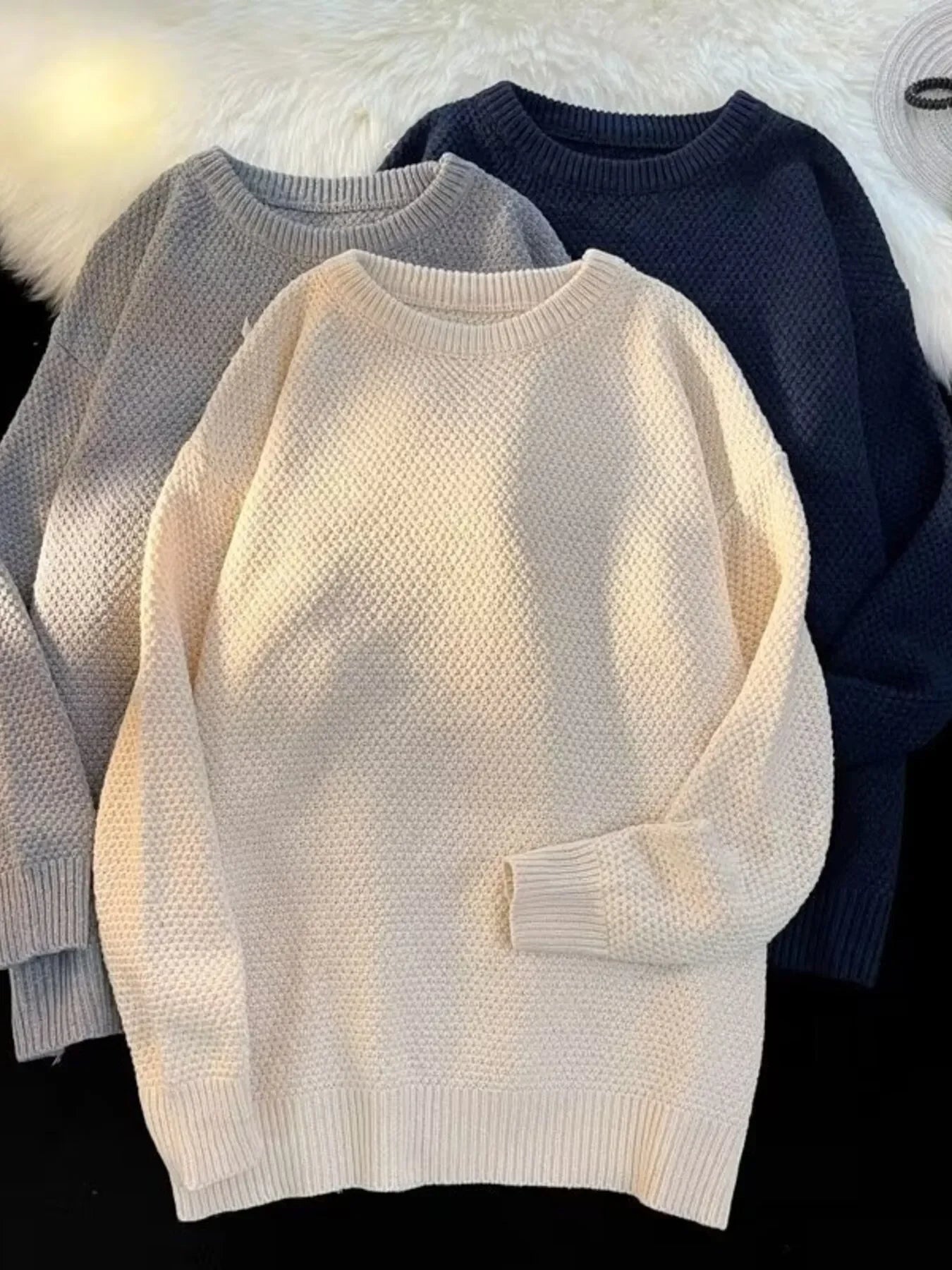 Textured Knit Relaxed Fit Coastal Sweater - Southern Shores Clothing
