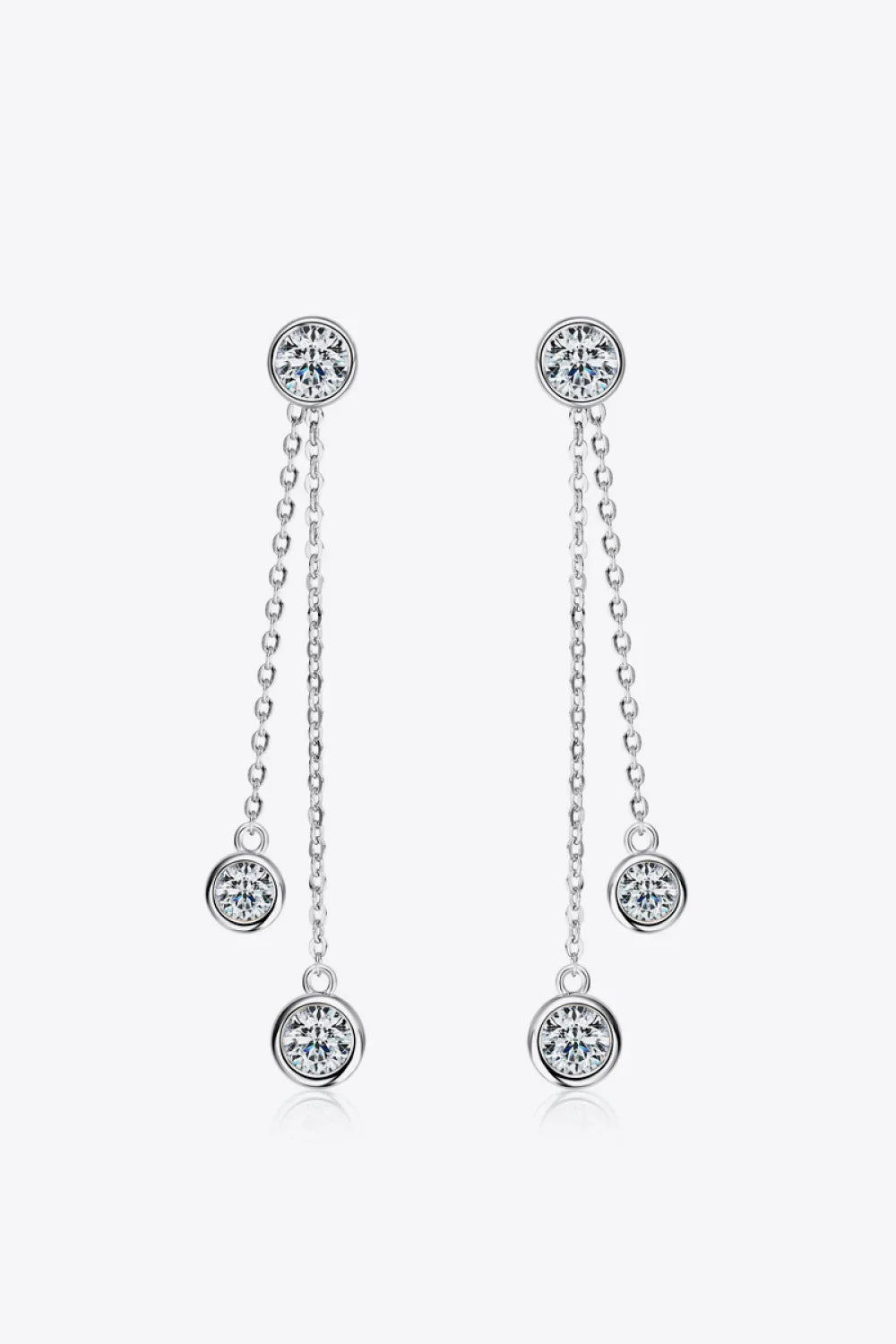 2.6 Carat Moissanite Sterling Silver Earrings - Southern Shores Clothing