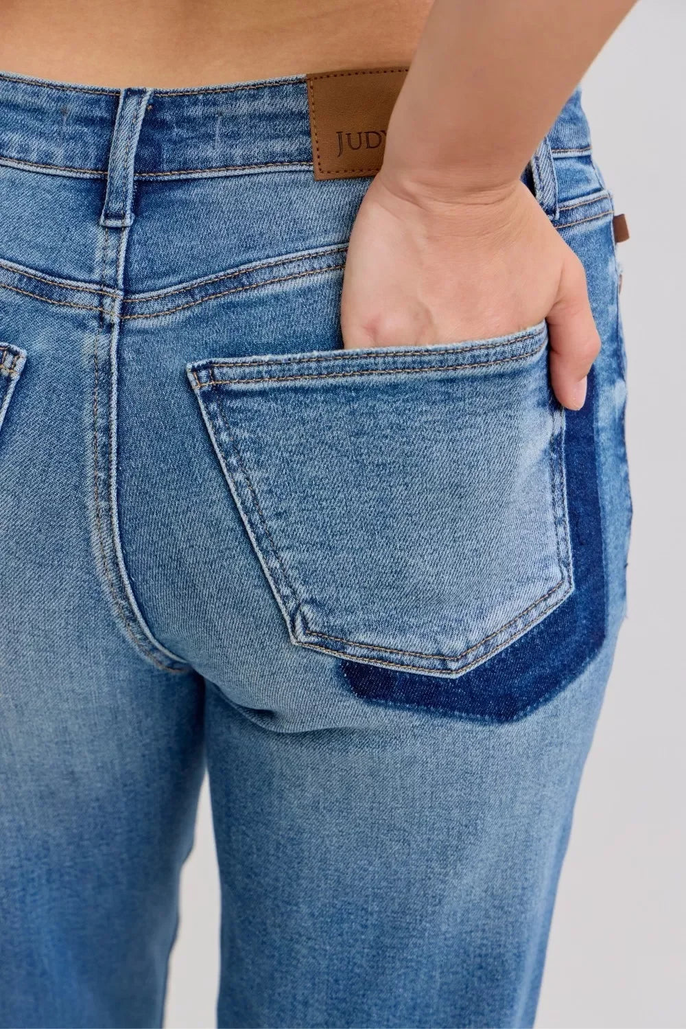 Plus Size Destroyed Jeans Mid Rise Patchwork Denim - Southern Shores Clothing