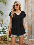 Relaxed Fit Stretchy V Neck T Shirt With Spade Design - Southern Shores Clothing