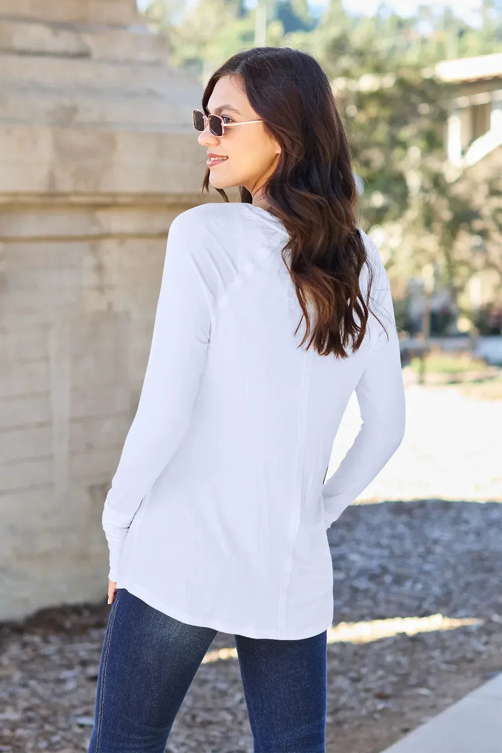Classic Round Neck Long Sleeve T Shirt Basic - Southern Shores Clothing