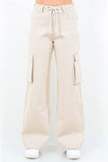 Plus Size Drawstring Wide Leg Cargo Pants Relaxed Fit - Southern Shores Clothing