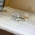Moissanite Platinum-Plated Sterling Silver Cushion Cut Ring - Southern Shores Clothing
