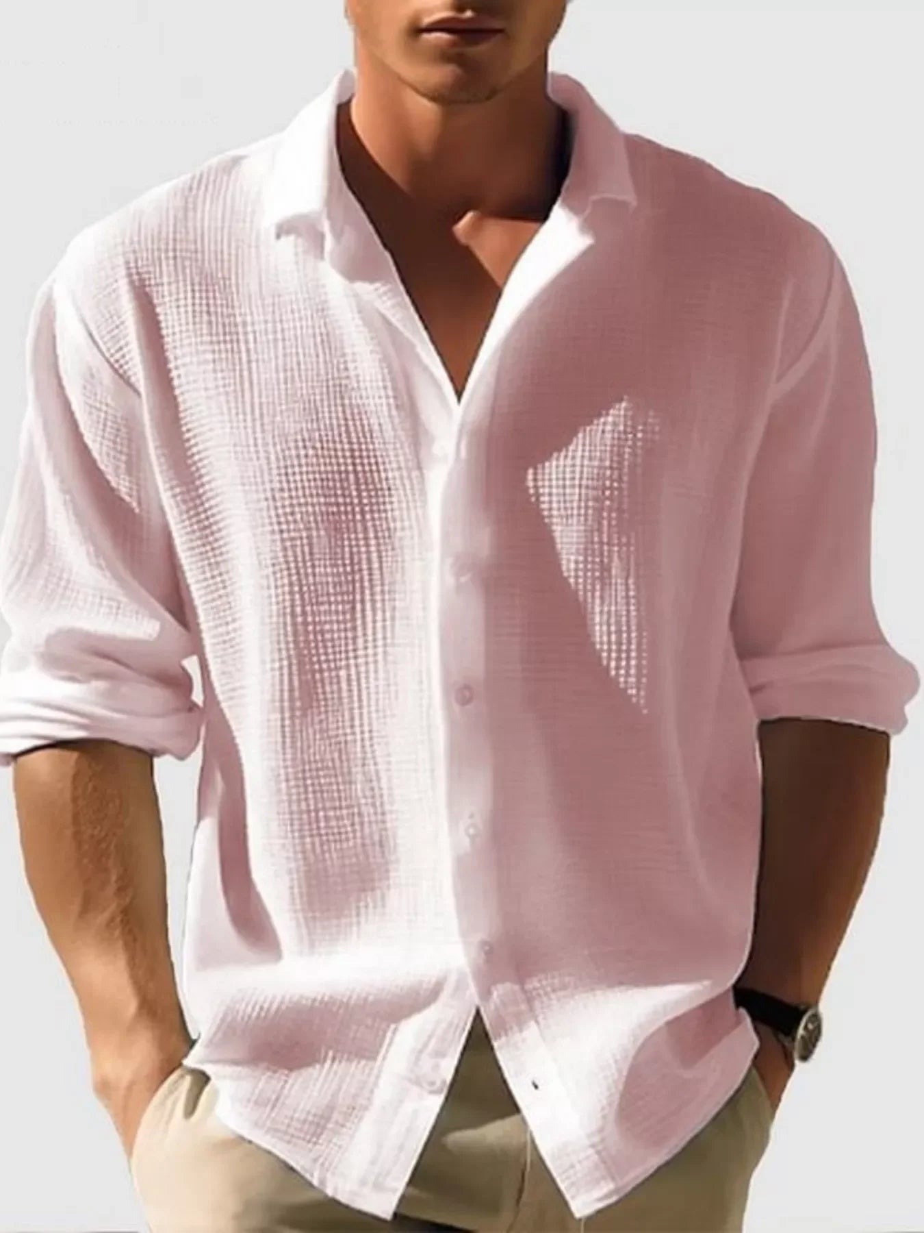 Plus Size Cotton Button Up Long Sleeve Shirt - Southern Shores Clothing