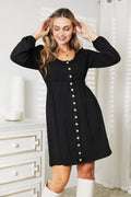 Scoop Neck Empire Waist Long Sleeve Magic Dress - Southern Shores Clothing