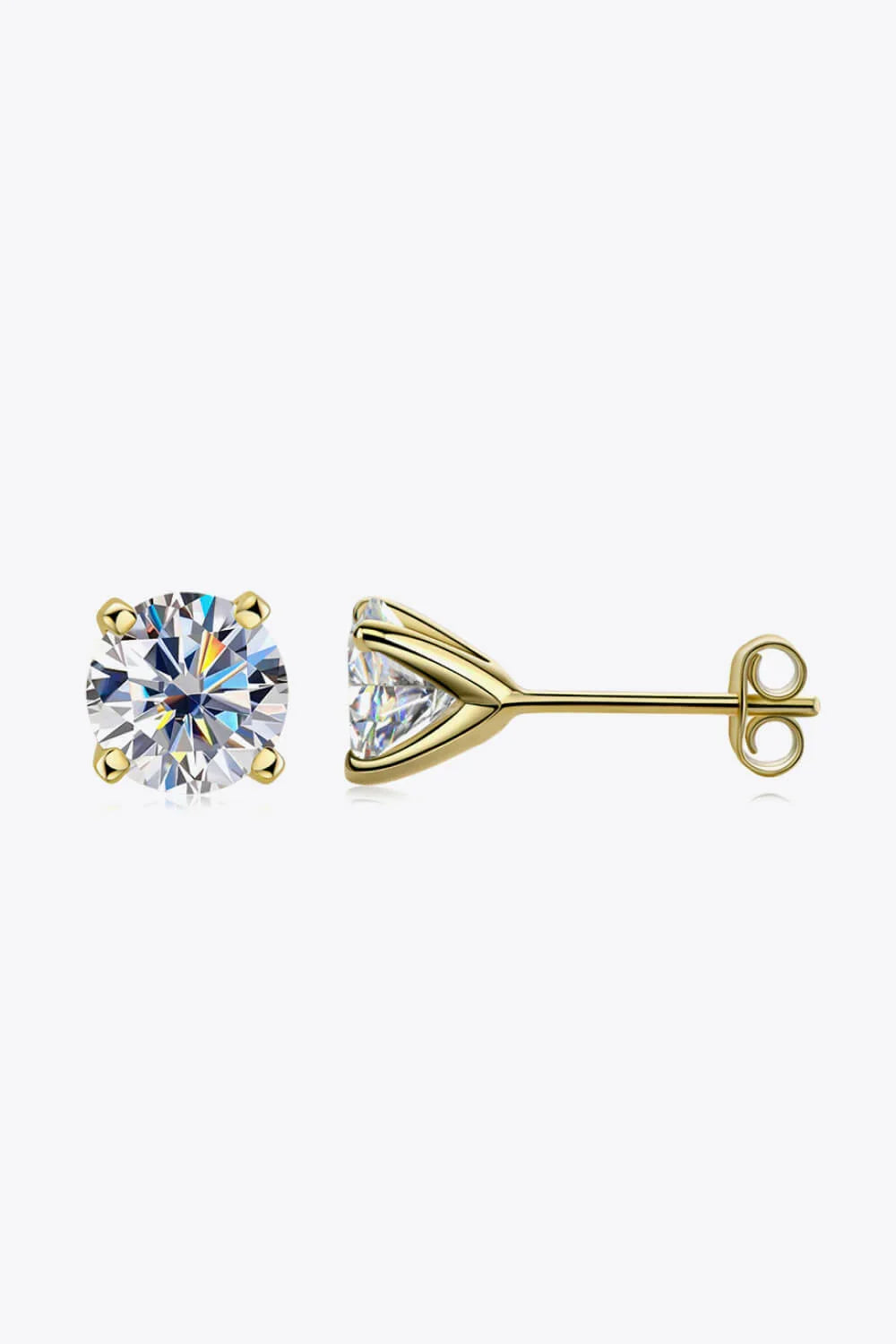 1 Carat Moissanite Sterling Silver Stud Earrings - Southern Shores Clothing