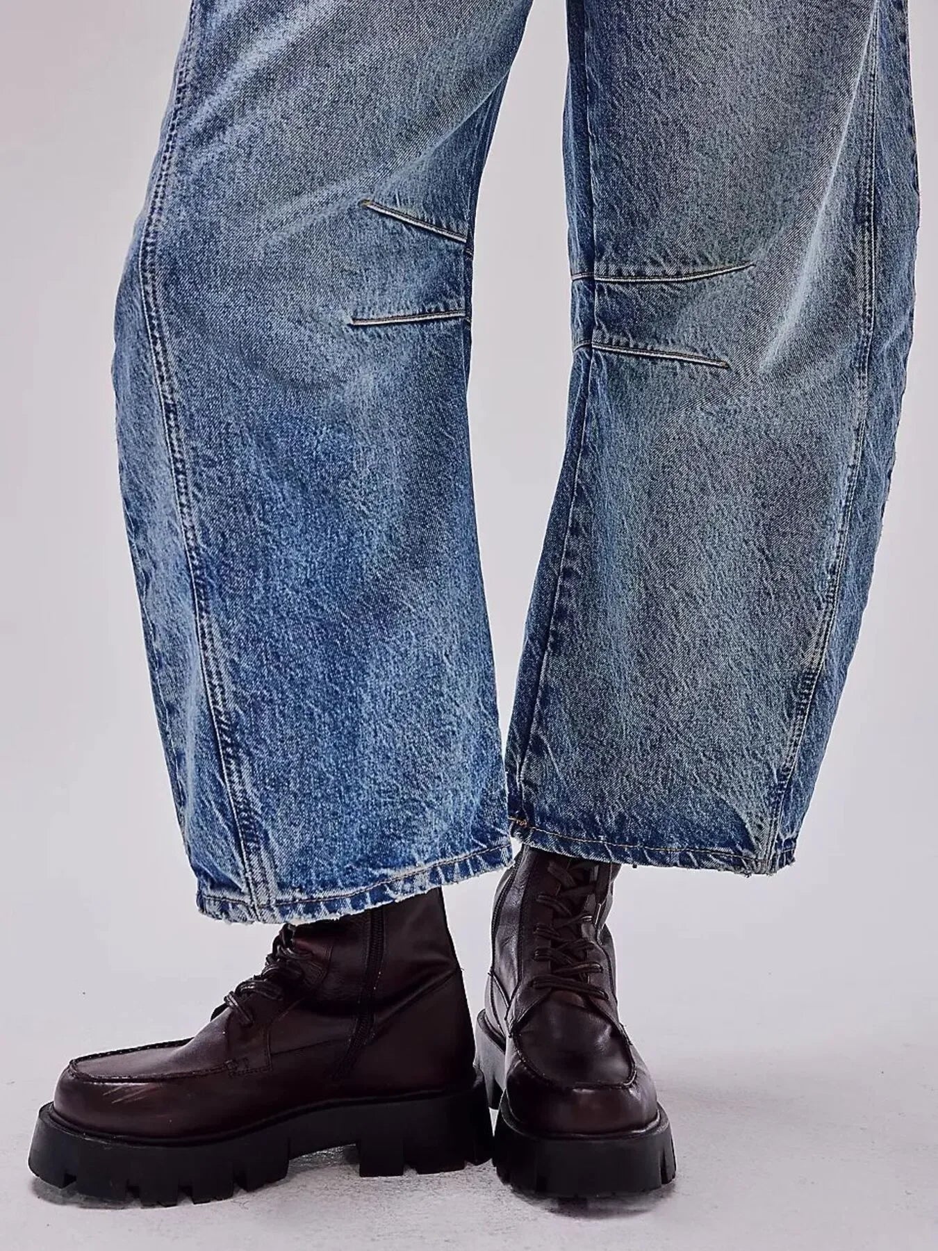 Coastal Inspired Wide Leg Denim Jeans Relaxed Fit