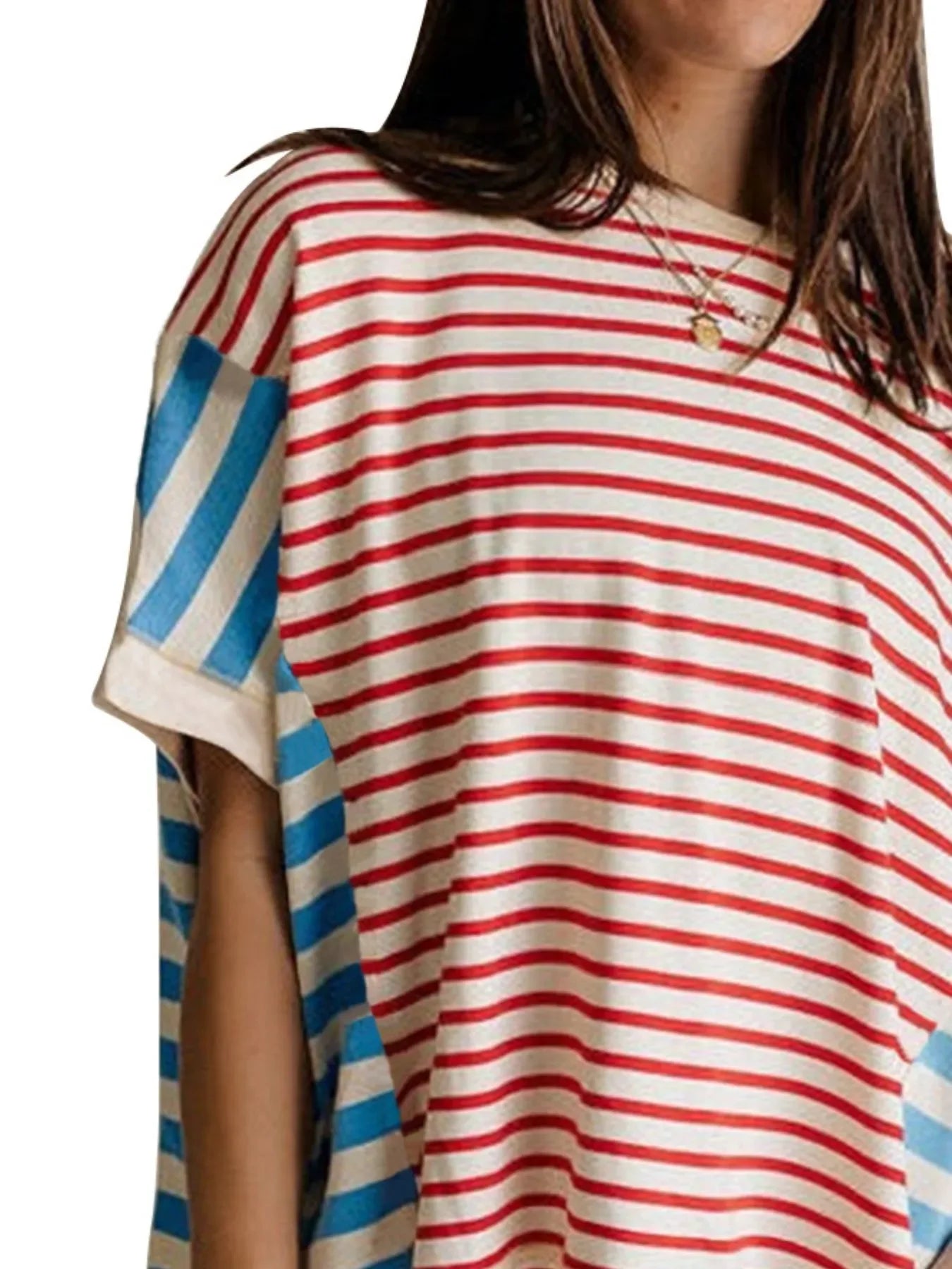 Striped Oversized T Shirt With Relaxed Fit - Southern Shores Clothing