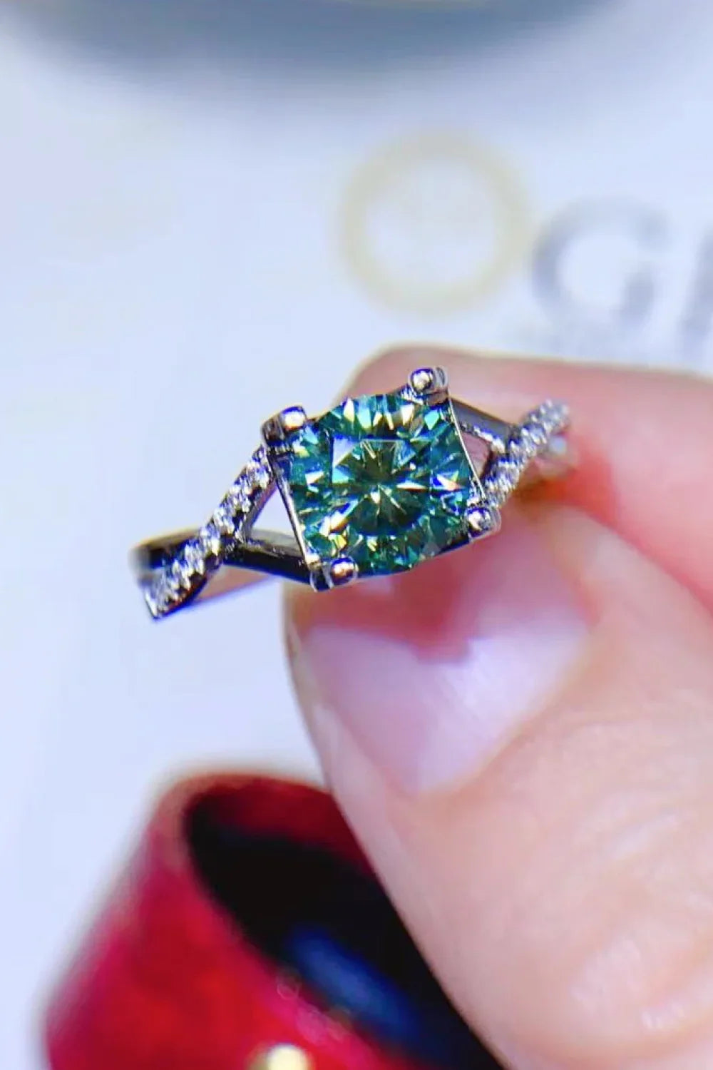 Classic 1 Carat Moissanite Sterling Silver Ring - Southern Shores Clothing