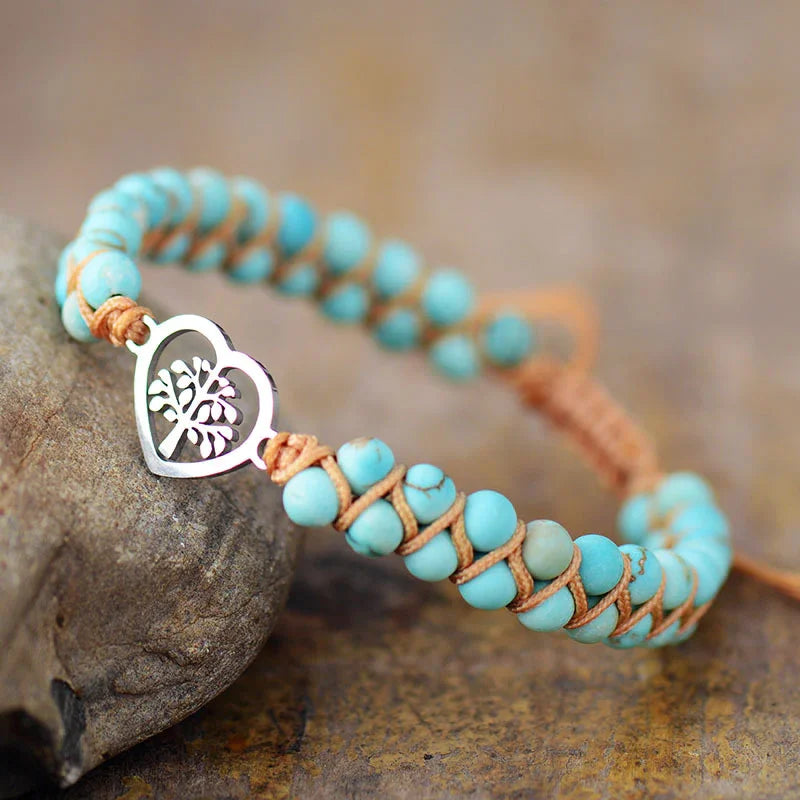 Beaded Stainless Steel Turquoise Adjustable Bracelet - Southern Shores Clothing
