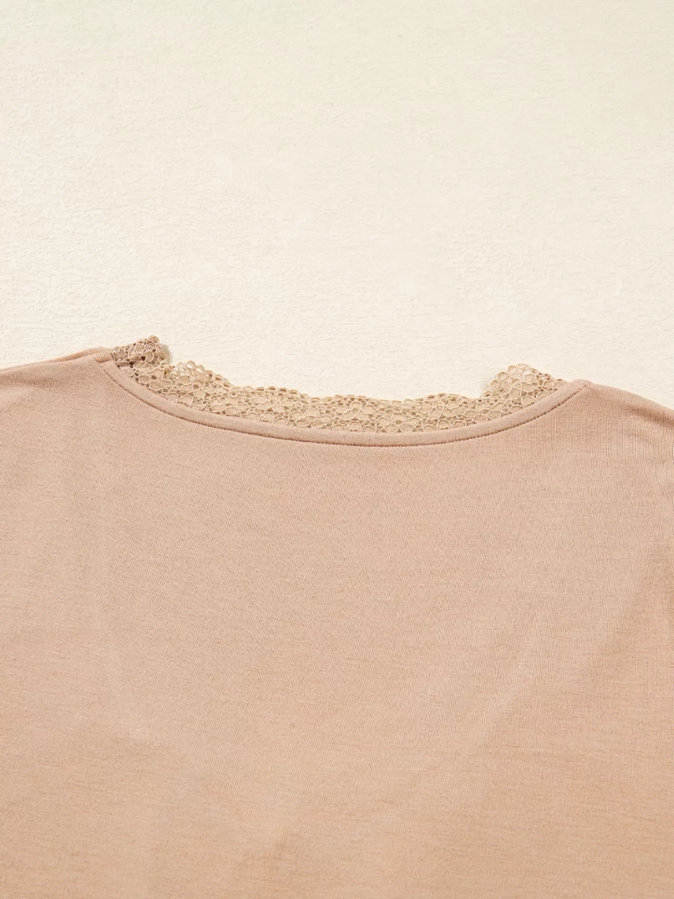 Lace-Trimmed Ruched Detail Long Sleeve T-Shirt - Southern Shores Clothing