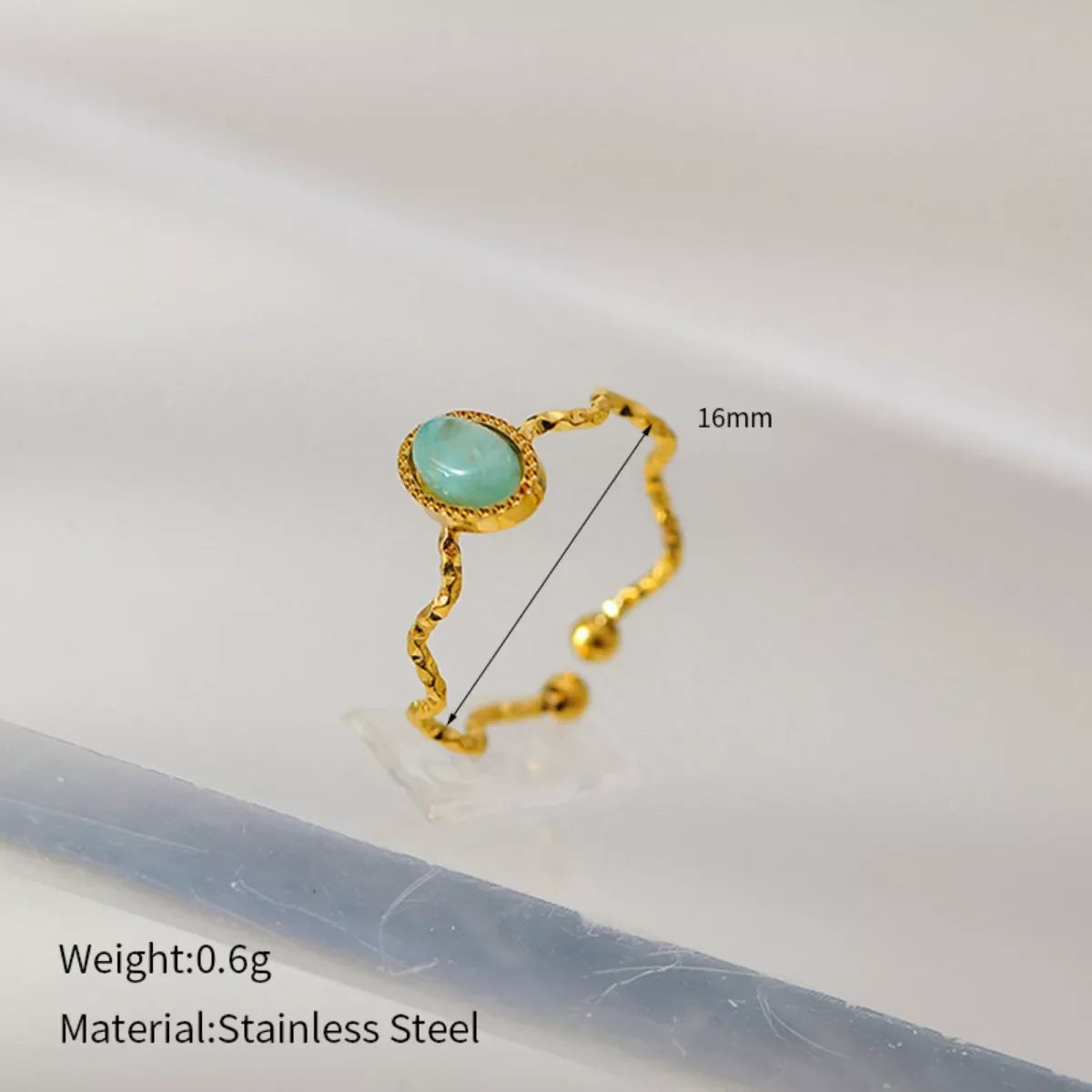 Coastal Wave Open Ring With 18K Gold Plating