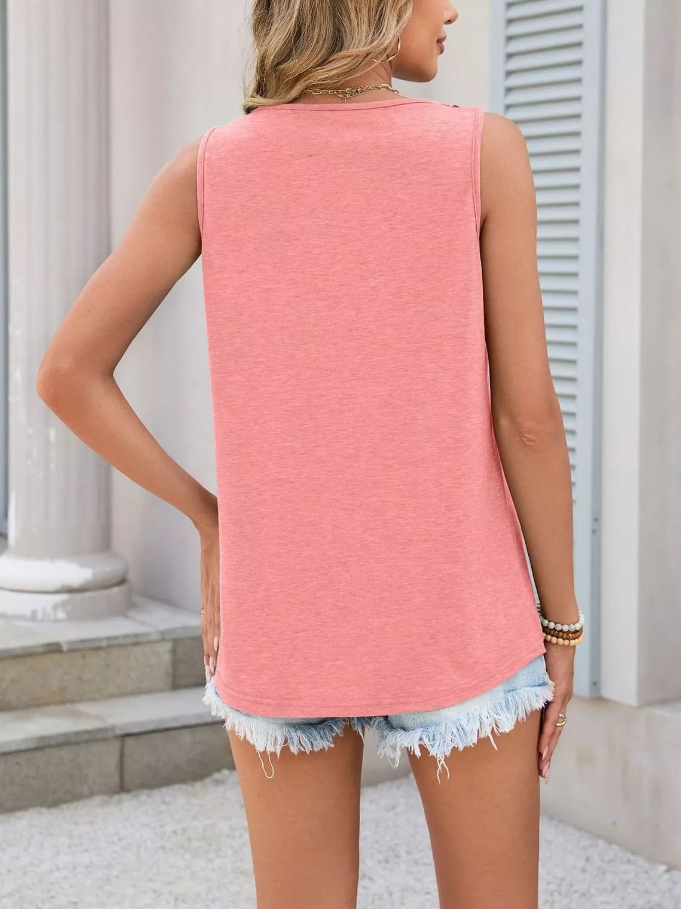 Lace Trim Sleeveless Tank Top With Intricate Lace Front - Southern Shores Clothing