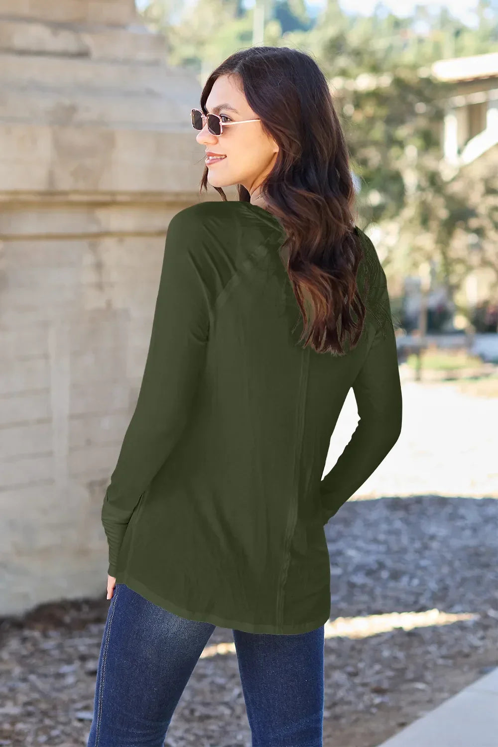 Classic Round Neck Long Sleeve T Shirt Basic - Southern Shores Clothing