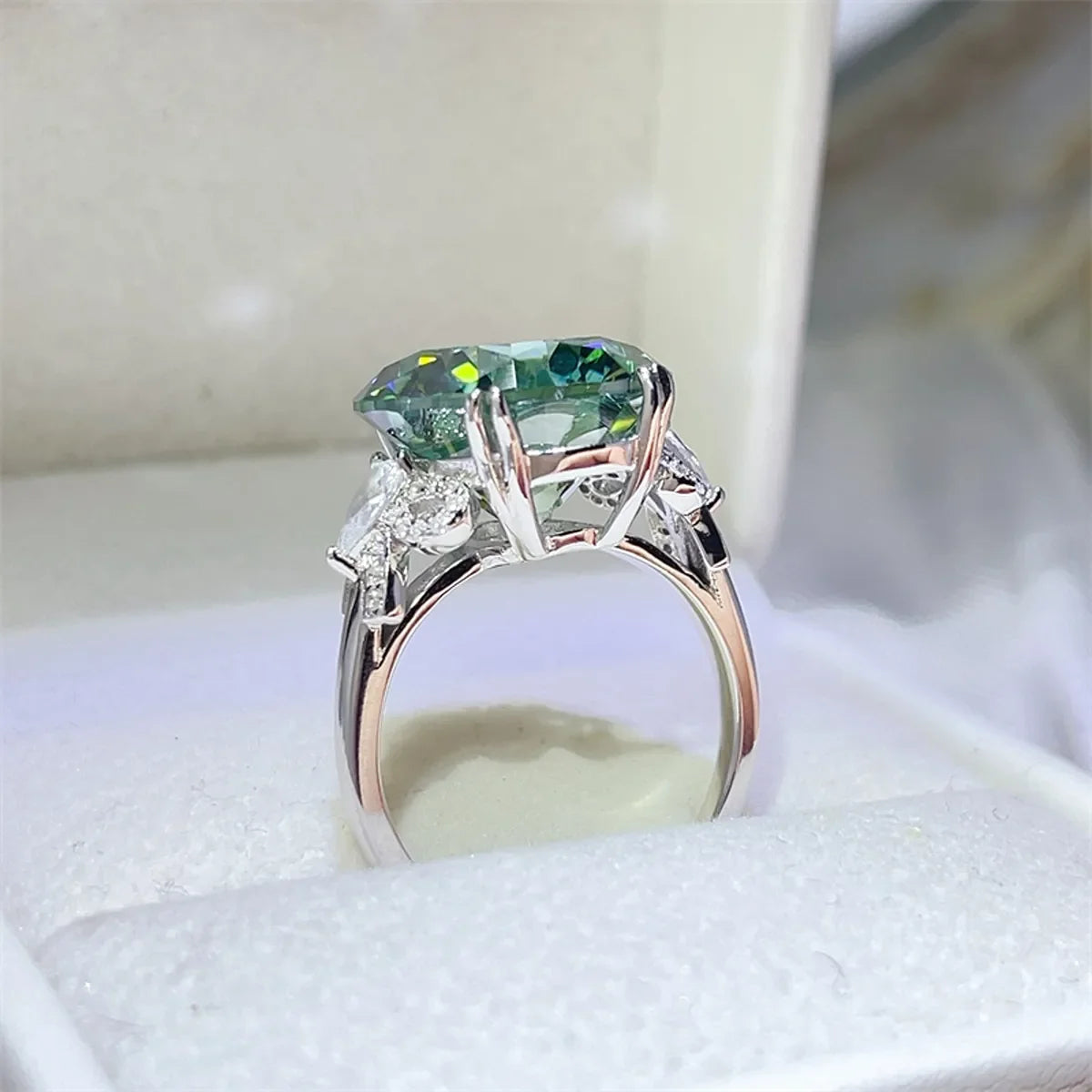 10 Carat Moissanite Platinum Plated Sterling Silver Ring - Southern Shores Clothing