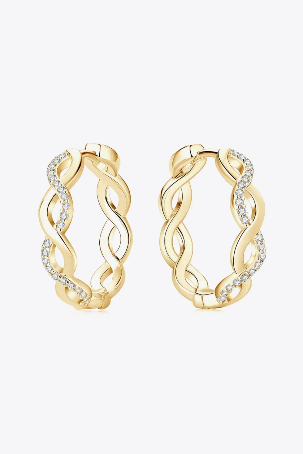 Moissanite Crisscross Hoop Earrings Minimalist Style - Southern Shores Clothing