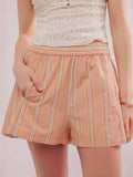 Striped Elastic Waist Casual Shorts For Daily Wear - Southern Shores Clothing