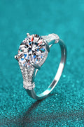 Sterling Silver Moissanite Ring 3 Carat Minimalist - Southern Shores Clothing