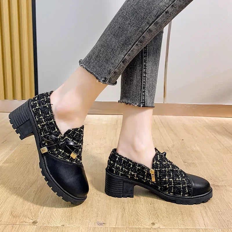 Round Toe Block Heel Boots Mid Heel Ankle Chic - Southern Shores Clothing