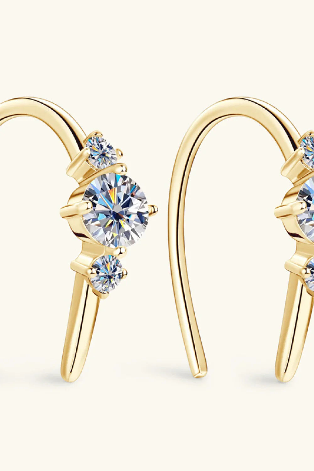 Moissanite Sterling Silver Platinum-Plated Earrings - Southern Shores Clothing