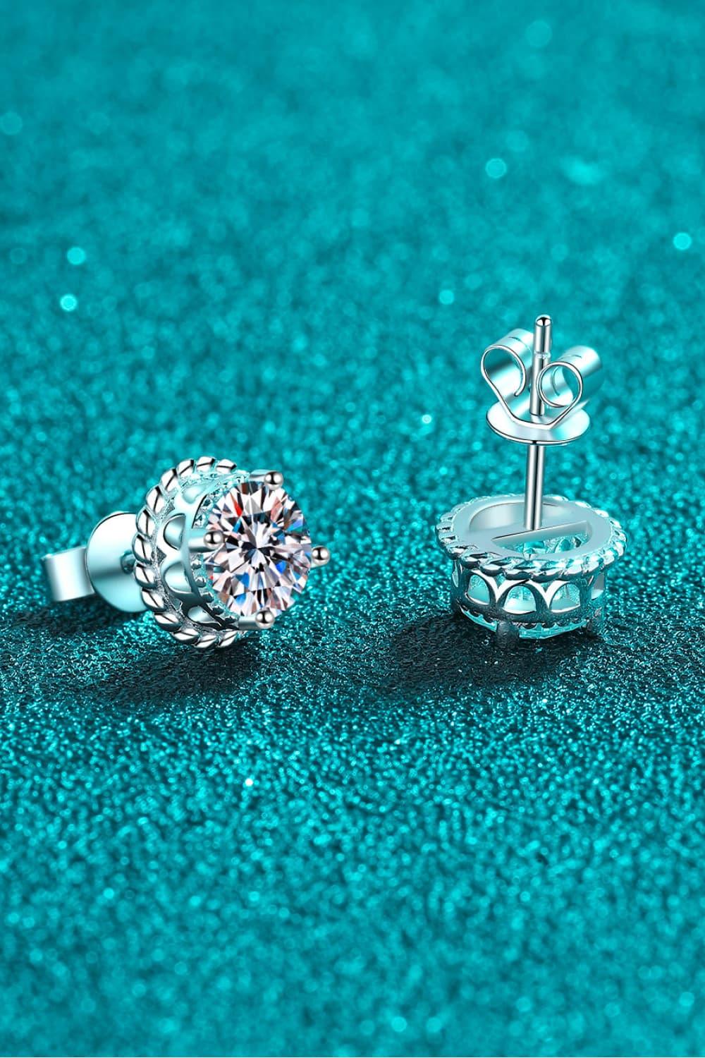 Minimalist 2 Carat Moissanite Sterling Silver Stud Earrings - Southern Shores Clothing