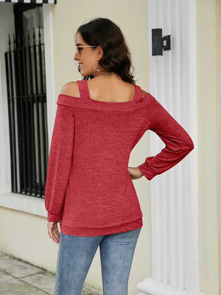 Southern Shores Clothing Adult Cold Shoulder Cutout Square Neck Blouse In Cotton Polyester - Southern Shores Clothing