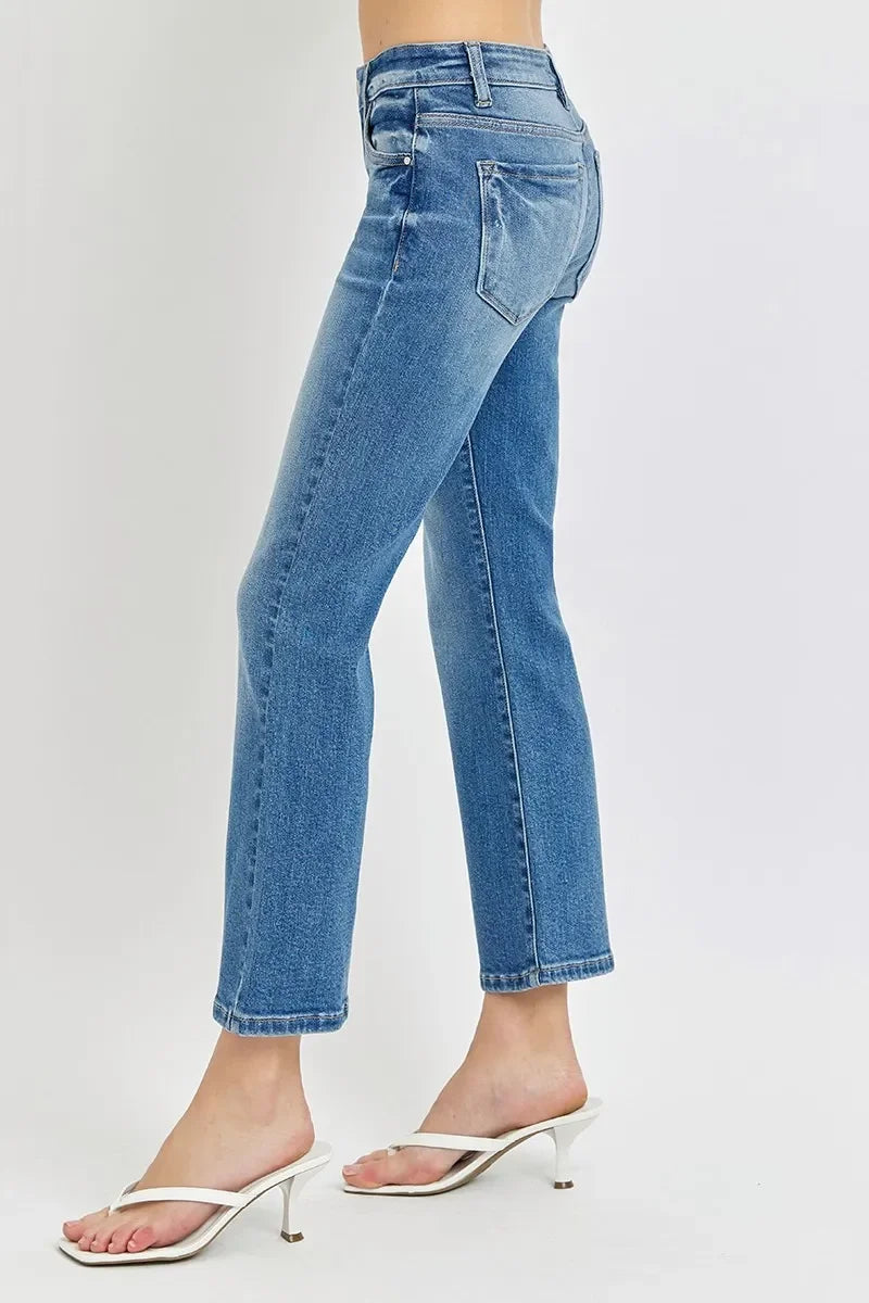 Plus Size Low Rise Crop Flare Jeans With Stretch Denim