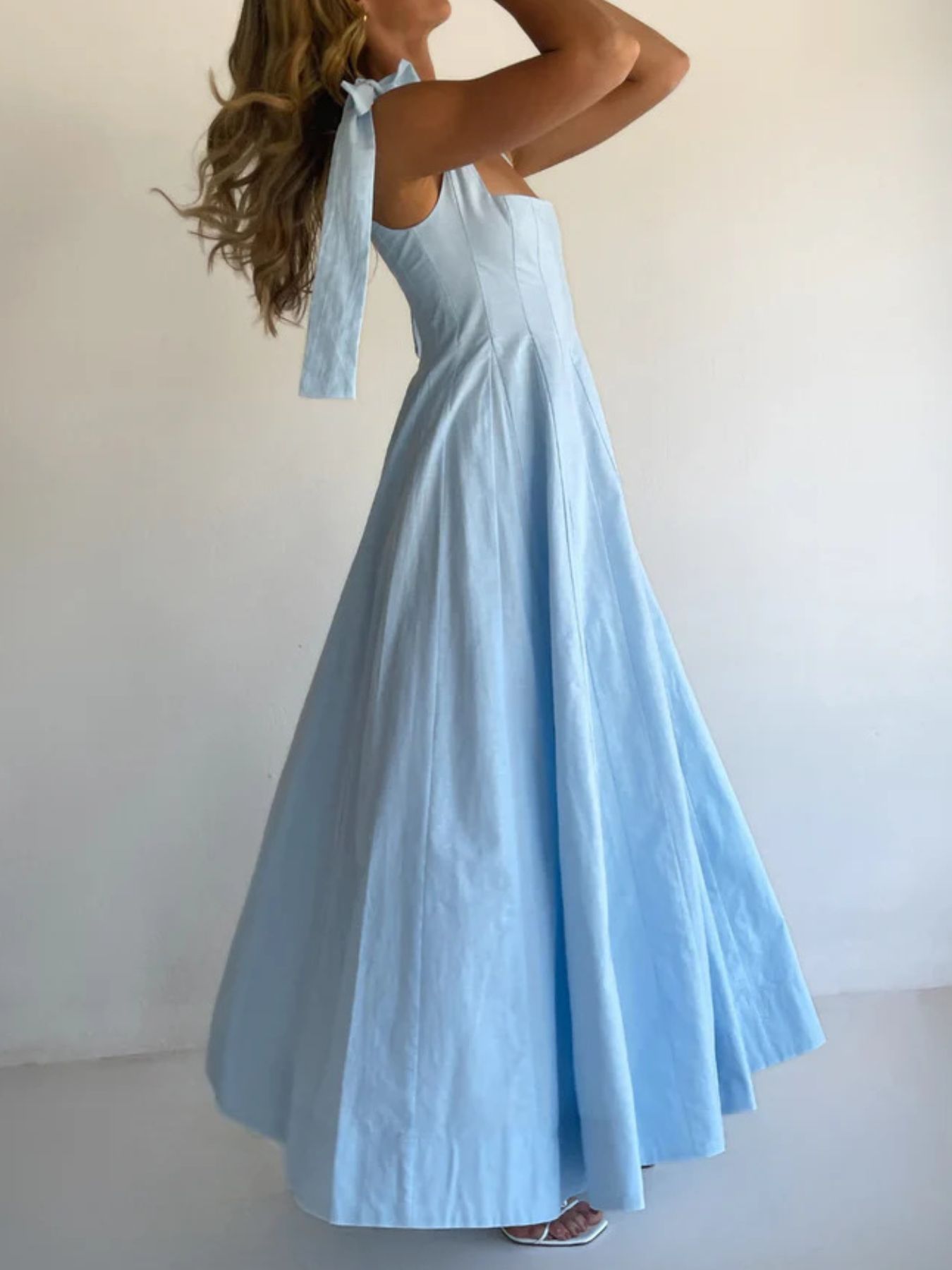 Gradient Tie Shoulder Maxi Dress With Adjustable Straps