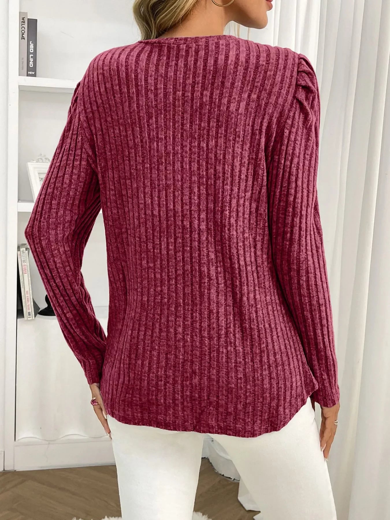 Round Neck Puff Sleeve T-Shirt - Southern Shores Clothing