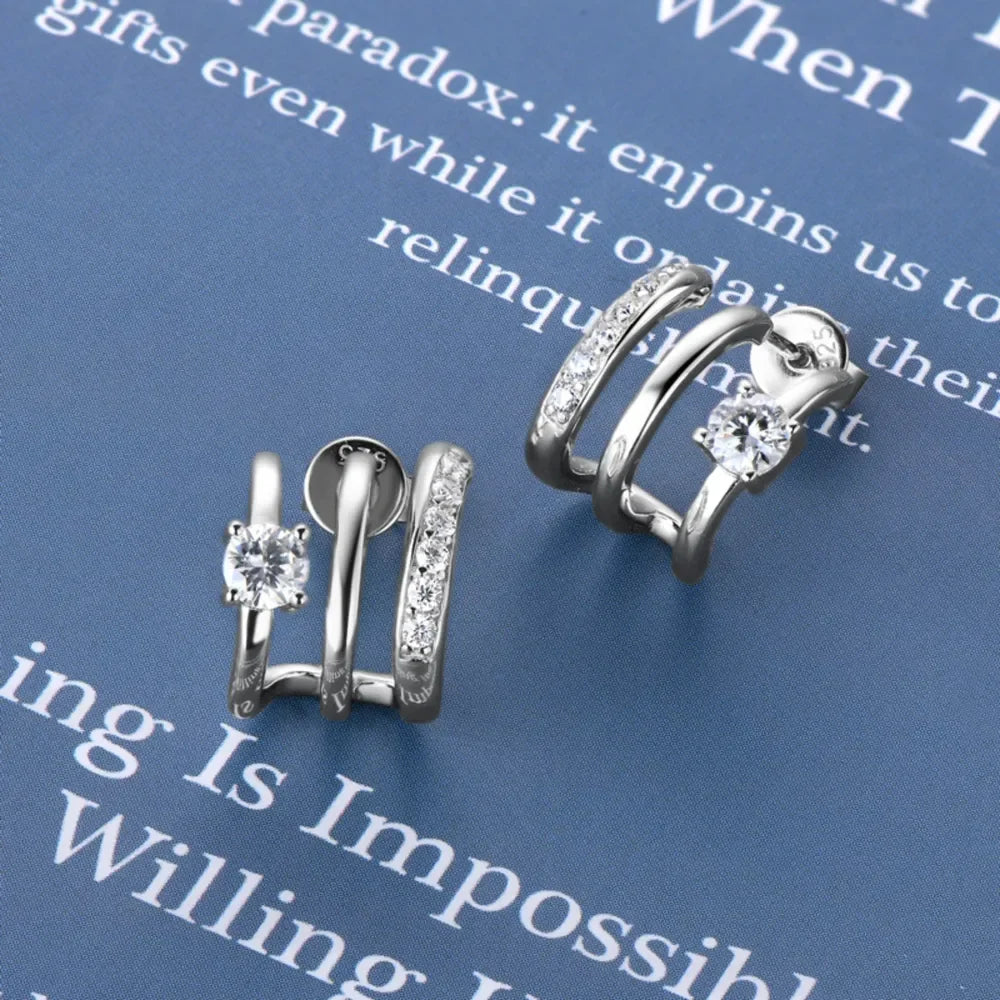 Moissanite D Color Sterling Silver Earrings - Southern Shores Clothing