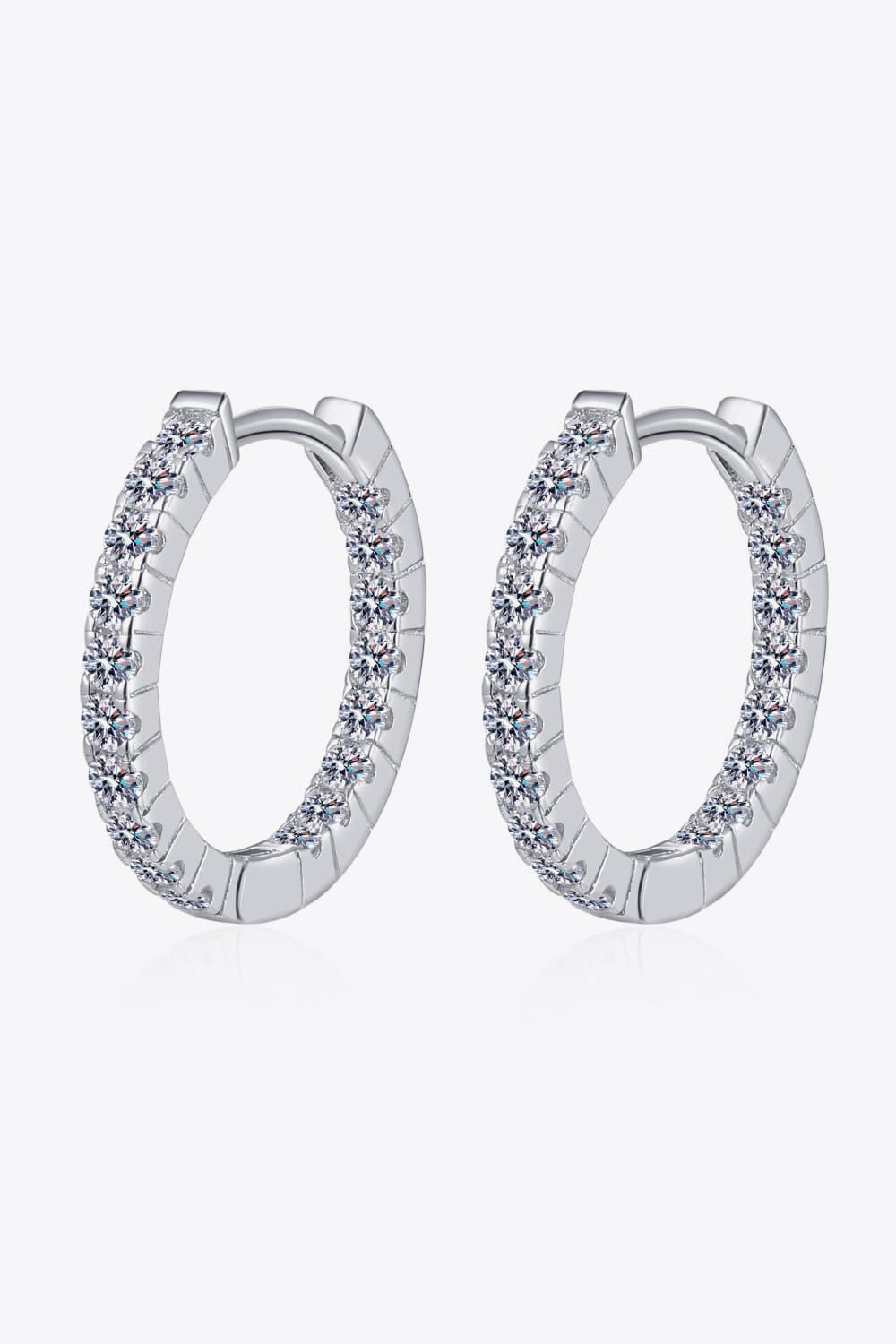 Minimalist Moissanite Sterling Silver Huggie Earrings - Southern Shores Clothing