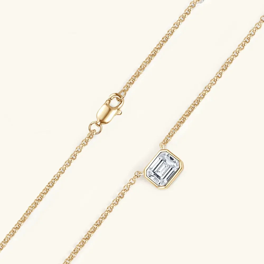 Moissanite Sterling Silver Pendant Necklace 1-Carat - Southern Shores Clothing