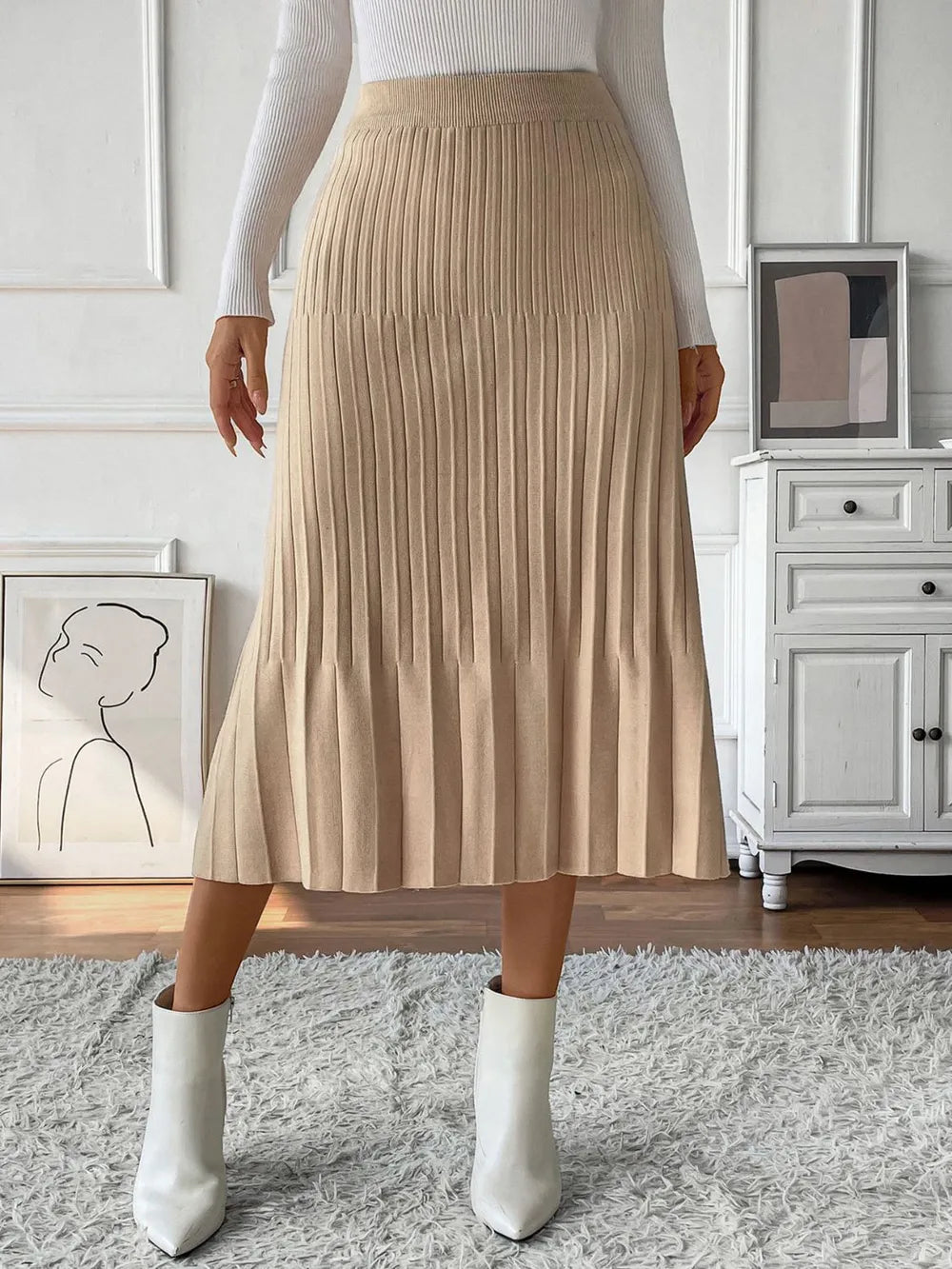 Women's Coastal Perfee Pleated Midi Sweater Skirt