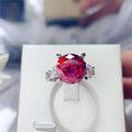 Moissanite Sterling Silver Ring With 5-Carat Centerpiece - Southern Shores Clothing