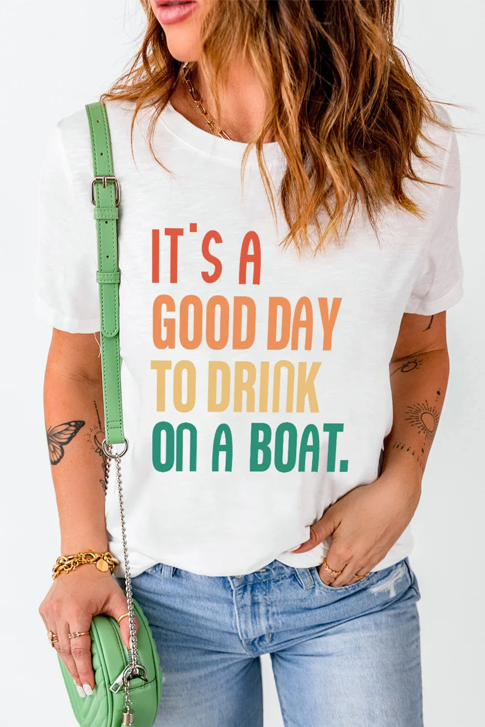 Casual Graphic T Shirt With Boat Design And Stretch Fabric - Southern Shores Clothing