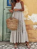 Tiered Striped Sleeveless Cami Maxi Dress - Southern Shores Clothing