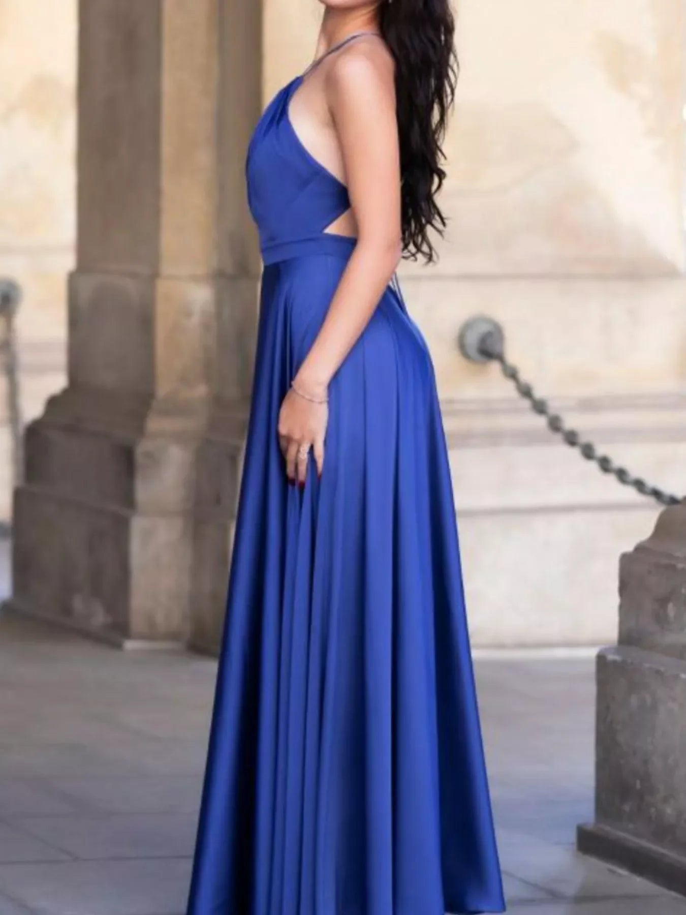 Halter Neck Maxi Dress With Slit And Backless - Southern Shores Clothing