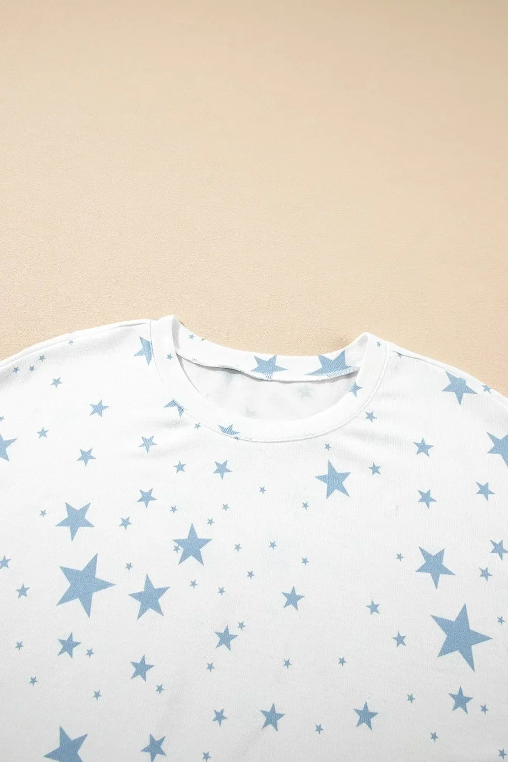 Stars Print Drop Shoulder Oversized T Shirt With Slits - Southern Shores Clothing