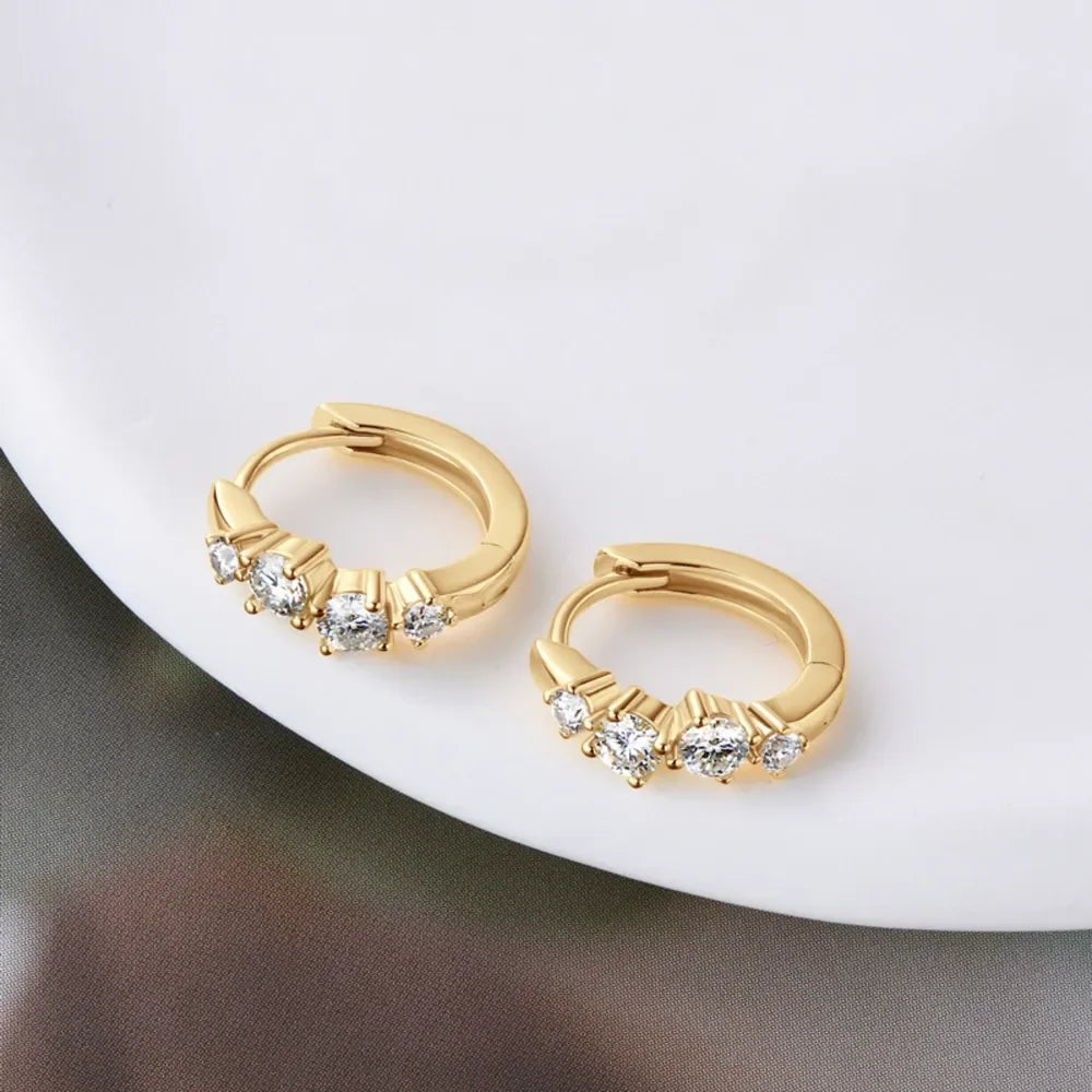 Sterling Silver Moissanite Huggie Earrings Lightweight - Southern Shores Clothing
