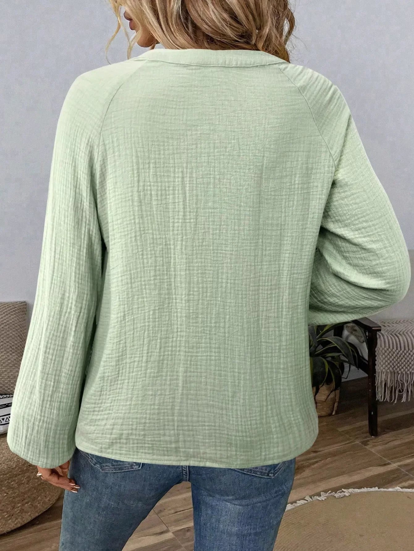 Paisley Notched Balloon Sleeve Cotton Blouse - Southern Shores Clothing