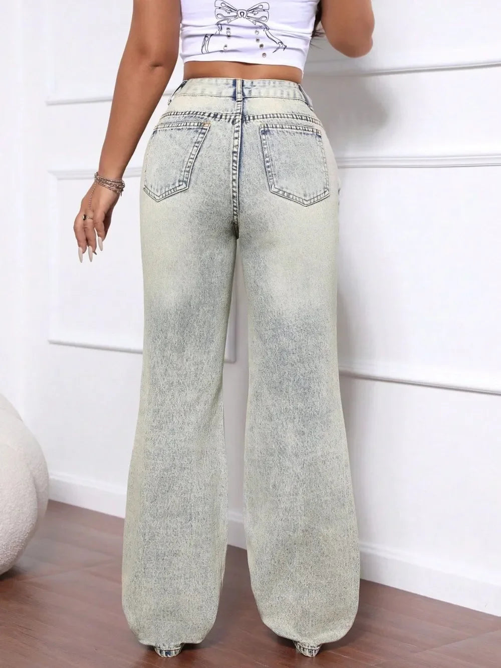 Beach Inspired Distressed High Waist Denim Jeans - Southern Shores Clothing