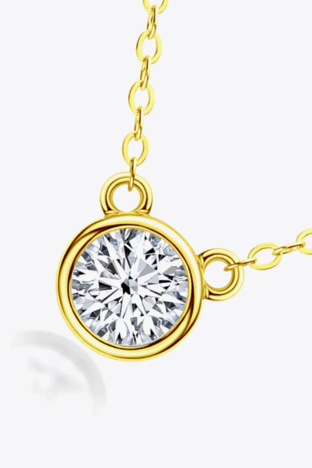 1 Ct Moissanite Sterling Silver Round Pendant Necklace - Southern Shores Clothing