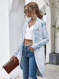 Oversized Open Front Cardigan With Tie Dye Pattern - Southern Shores Clothing