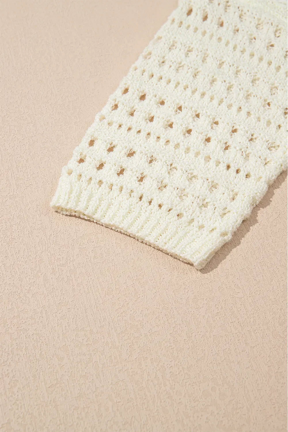 Hollow Out Drop Shoulder Sweater With Open Knit - Southern Shores Clothing