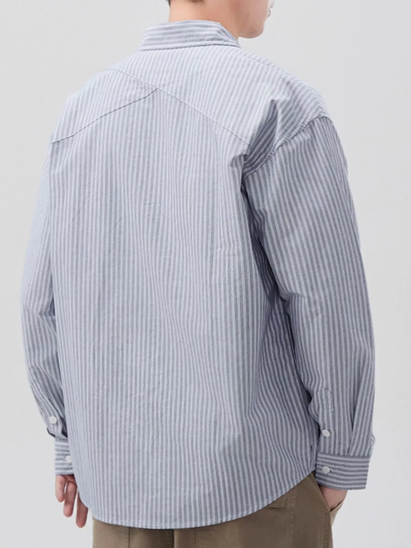 Plus Size Oversized Striped Long Sleeve Shirt - Southern Shores Clothing